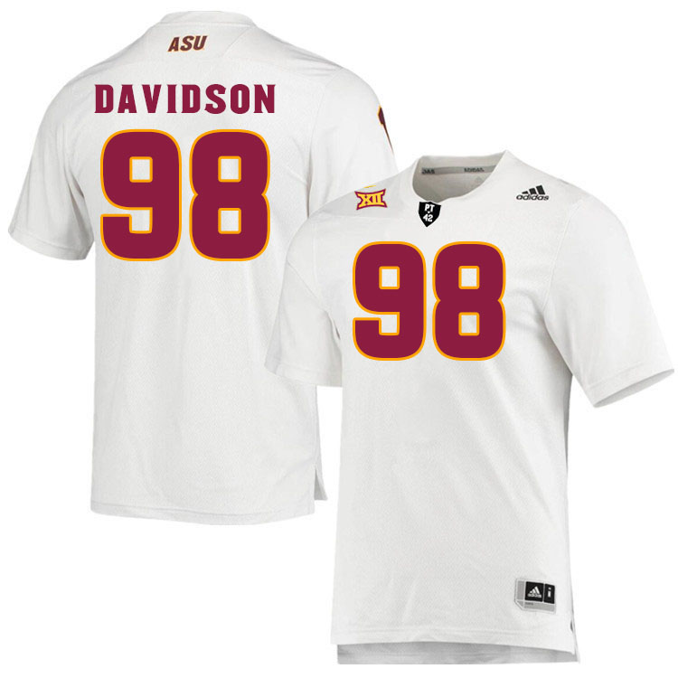 #98 D.J. Davidson Arizona State Sun Devils College Football Jerseys Stitched-White